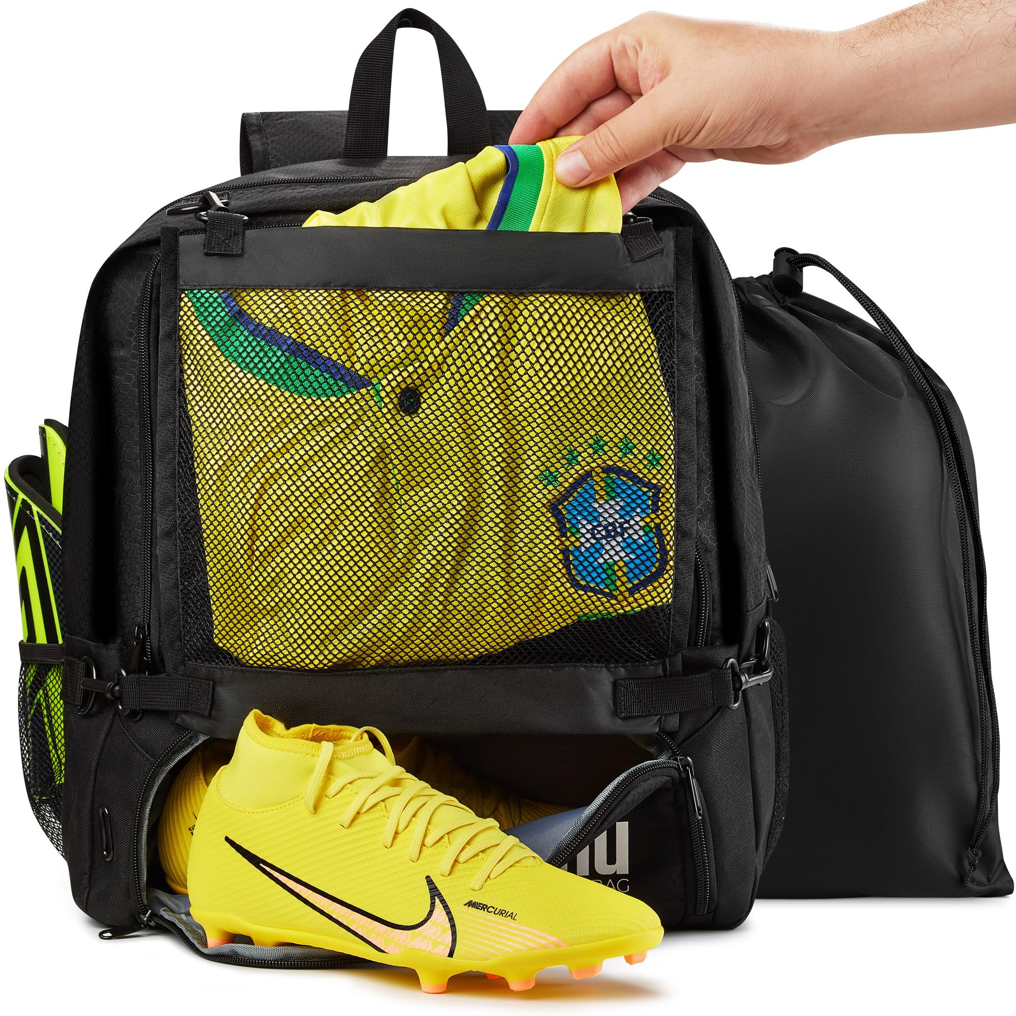 Amazon | Ibonu サッカーバックパック - 33リットル 取り外し